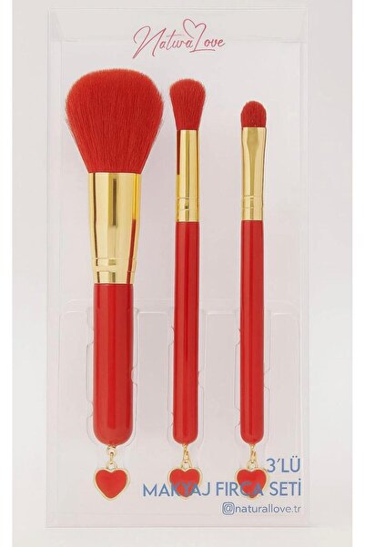 Naturallove فرشاة مكياج حمراء 3 قطع من ناتشورالوف