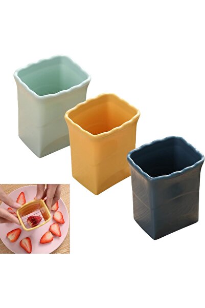 Arabest قطاعة فراولة من الفولاذ المقاوم للصدأ، سكين متطورة وسريعة لتحضير سلطة...