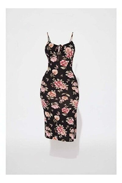 Lamis Nawar Exclusive Long Floral Printed Slip Nightgown with Elegant Flowing...