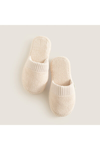 Chakra Eva Cotton 100% Cotton Unisex Slippers Light Beige