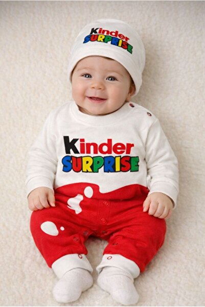 KOKOŞ BEBEK Kinder Surprise Jumpsuit & Beanie Set - 0/12 Months - 31618