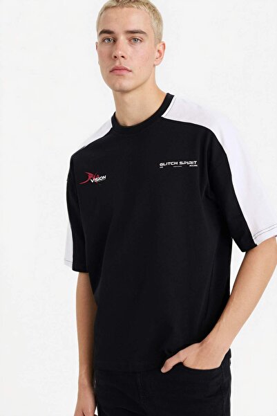 DeFacto 100% Cotton Loose Fit Printed T-Shirt F8670Ax26Sp