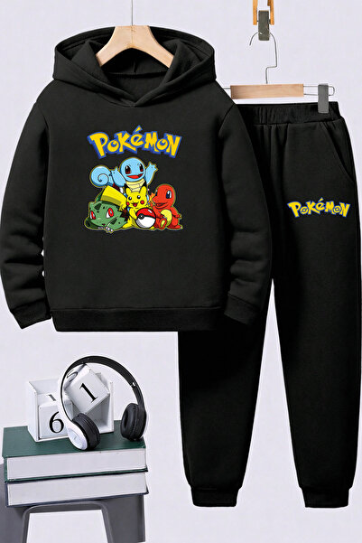 SVART WEAR Pokemon cu imprimeu Set de tricou hanorace premium pentru copii, s...