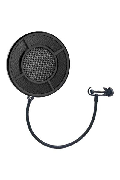 Yanmai واقي رياح دائري الشكل للميكروفون، فلتر صوت مزدوج الطبقات مع مشبك تثبيت