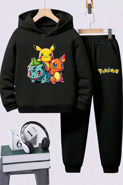 SVART WEAR Pokemon Štampano Dječji Premium Set Dukserica 2-dijelni Set Hoodie...