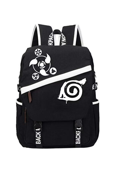 Other حقيبة ظهر ناروتو هاتاكي كاكاشي للطلاب، أسود/أبيض