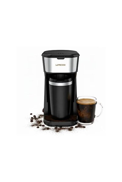 Lepresso Instant Coffee Brewer with 400ml Travel Mug, Reusable Filter & Overh...