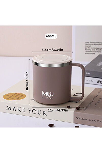 WORTHBUY B Style Brown Double Wall Insulated Coffee Cup Portable 304 Stainles...