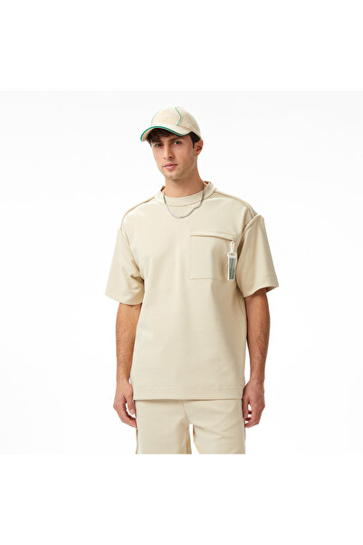 Lacoste x House of SuperStep Regular Fit Erkek Bej T-Shirt