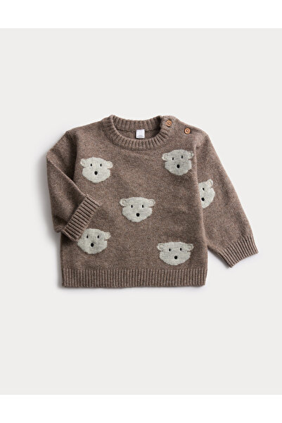 Marks & Spencer Örme Desenli Bebek Kazak (0-3 Yaş)