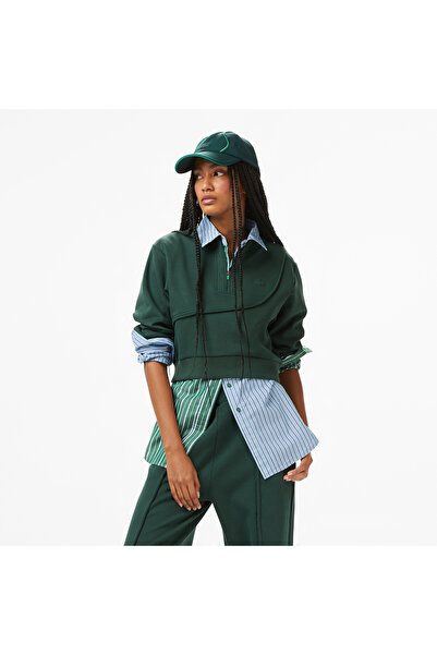 Lacoste x House of SuperStep Bisiklet Yaka Kadın Yeşil Sweatshirt