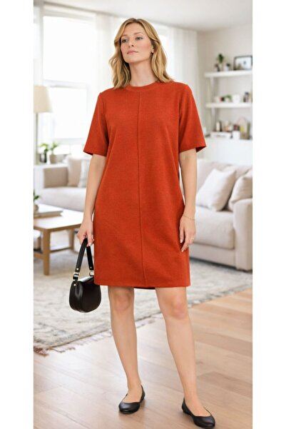 COLORDS Kadın Bisiklet Yaka Nervürlü Elbise