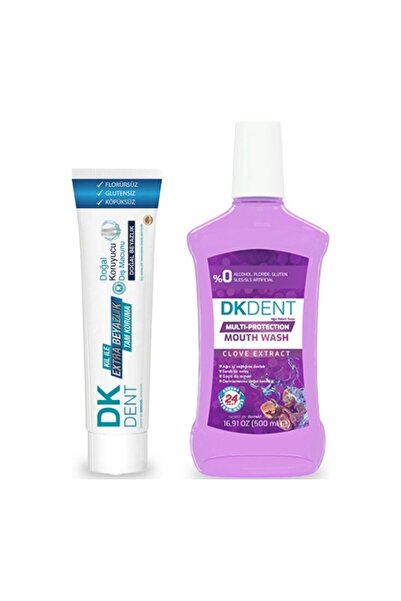 DKDENT ماء العناية بالفم بخلاصة القرنفل 500 مل + معجون أسنان إكسترا وايتينج ل...