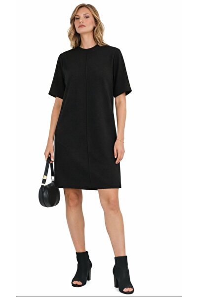 COLORDS Kadın Bisiklet Yaka Nervürlü Elbise