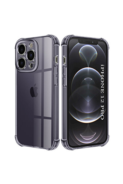 Techsuit Husa compatibila cu iPhone 12 Pro Shockproof Clear Silicone, fumuriu