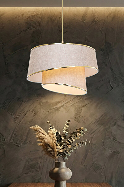 decory De-Lima Elips Pasta Görünümlü Kumaş Sarkıt Avize, Modern Tekli Sarkıt ...