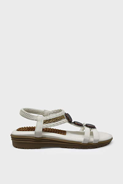 Guja Women's Stone Detailed Daily Sandals White Blg23Y120-4