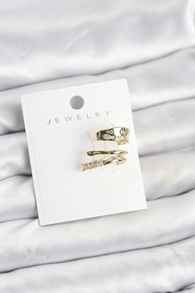 Epilons أقراط من النحاس الأصفر مرصعة بحجر الزركون باللون الذهبي من Bfs