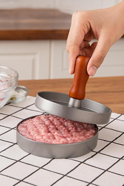 İLİVA Alüminyum Hamburger Köfte Presi - Ev Tipi Pratik Köfte ve Burger Şekill...