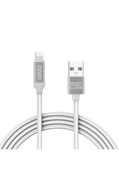 DELIGHT Cablu de date 2in1 iPad iPhone lightning 1m 2A argintiu