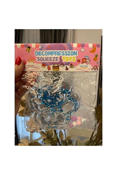 Squeeze Squishy gheruta mare pisica cu fluturas si margele, transparent, 11 c...