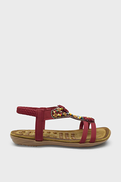 Guja Girl's Beaded Elastic Sandals Red Blg23Y157-24