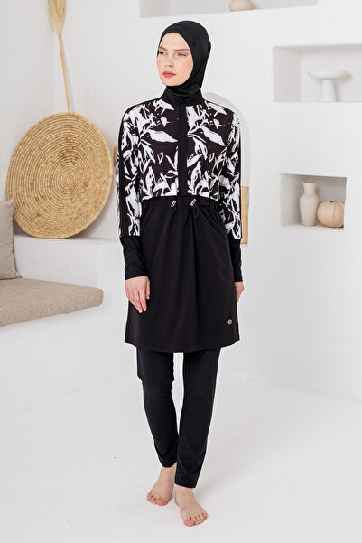 Adasea Pera Stretch Fabric Long Sleeve Hijab Swimsuit 1210