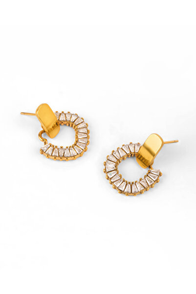 TAAHIRA Zircon Statement Gold Plated Earrings