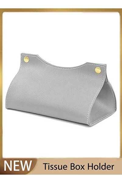 Generic Tissue Box Holder, Modern PU Leather Rectangular Tissue Box Cover