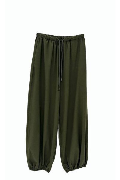 tw3 Women's Woven Fabric Elastic Waist Design Balloon Fit Pants