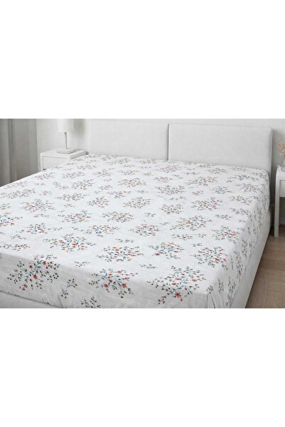 MetisTex Ephemeris Double Size Flower Patterned Elastic Fitted Sheet