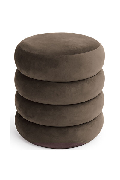 SERSIMO Snuggo upholstered stool with storage space, velour, diameter 42 cm, ...