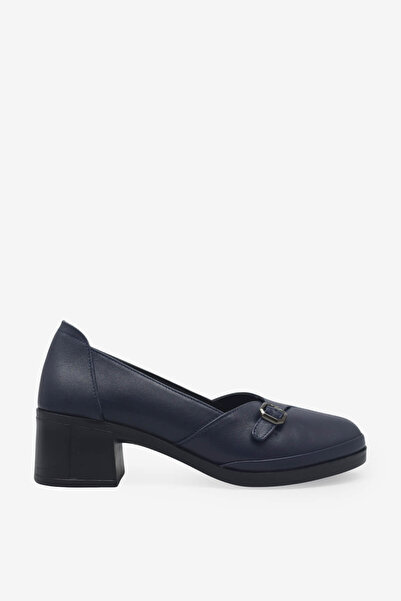 Beety Women's Heeled Leather Shoes Navy Blue Akyn219.545