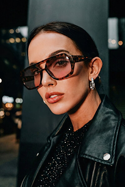 Eyesofia Wuhle Leopard Powder Pink Unisex Sunglasses