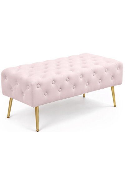 SERSIMO Scaun Monaco, tapițat cu catifea, tip bancă, cu picioare metalice, 10...