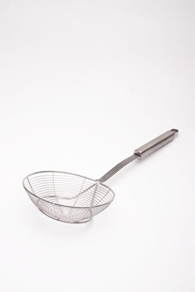 EMAYlab Stainless Steel Frying Colander – Metal Handle Potato, Pumpkin, and V...