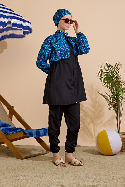 GAVLİA Women's Hijab Swimsuit 3-Piece Set - Full Coverage with Zipper..