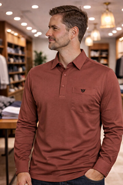 YAKAMEL Cămașă cu mânecă lungă pentru bărbați, cu nasturi, cu buzunar la gule...