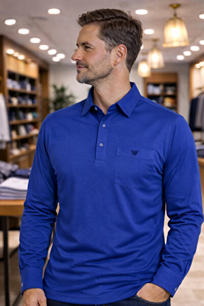 YAKAMEL Cămașă cu mânecă lungă pentru bărbați, cu nasturi, cu buzunar la gule...