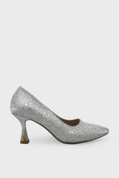 kanuga Women's Goblet Heel Stiletto Silvery Silver Lpa1110-1