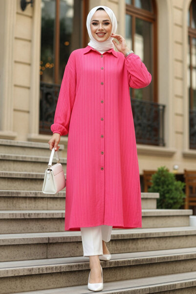 N.S NEVA STYLE Φούξια Τουνίκ Μαντίλα με κουμπιά 45071F