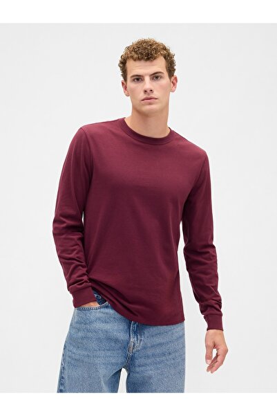GAP Erkek Bordo Everyday Soft Bisiklet Yaka T-Shirt