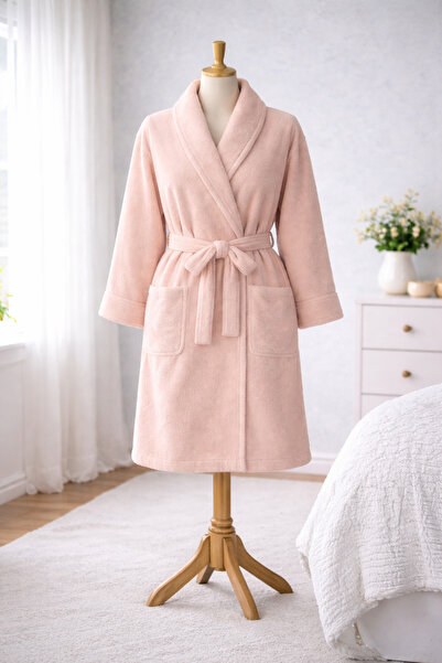 PERLE MAİSON 100% Cotton Bathrobe Powder