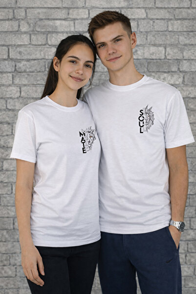 barsdepo Lover Combination Male Arslan Female Arslan Printed Single T-Shirt, ...