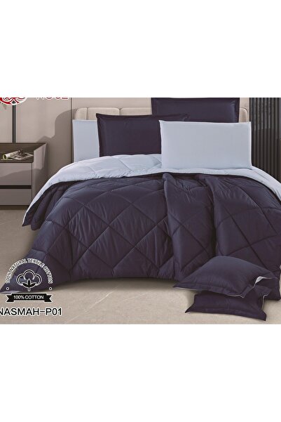 alzawia Double bed sheet set, 8 pieces, plain, 100% cotton