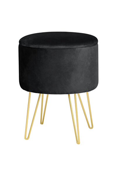 SERSIMO Lili round upholstered stool with storage space, velour, 35x35x45 cm,...