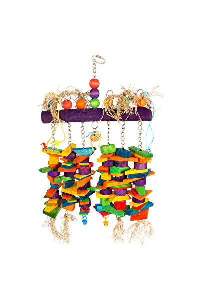 Laroy Bird Toy, Colorful With Wooden Cubes, 66x42cm, L11576