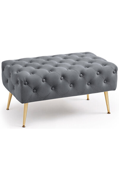 SERSIMO Madrid stool, upholstered in velvet, bench type, with metal legs, 80x...