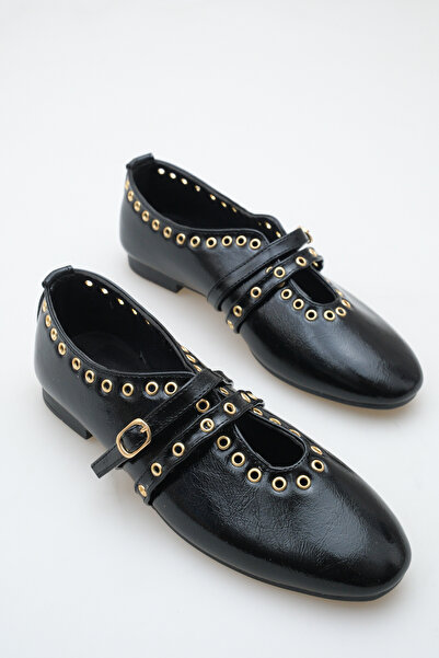 meyra'nın ayakkabıları Balerini casual pentru femei, cu curele duble, cu împo...