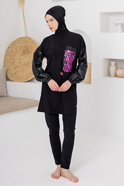 Adasea Sterne Stretch Fabric long sleeve hijab swimsuit 1225